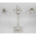 A composite Victorian silver candelabrum,