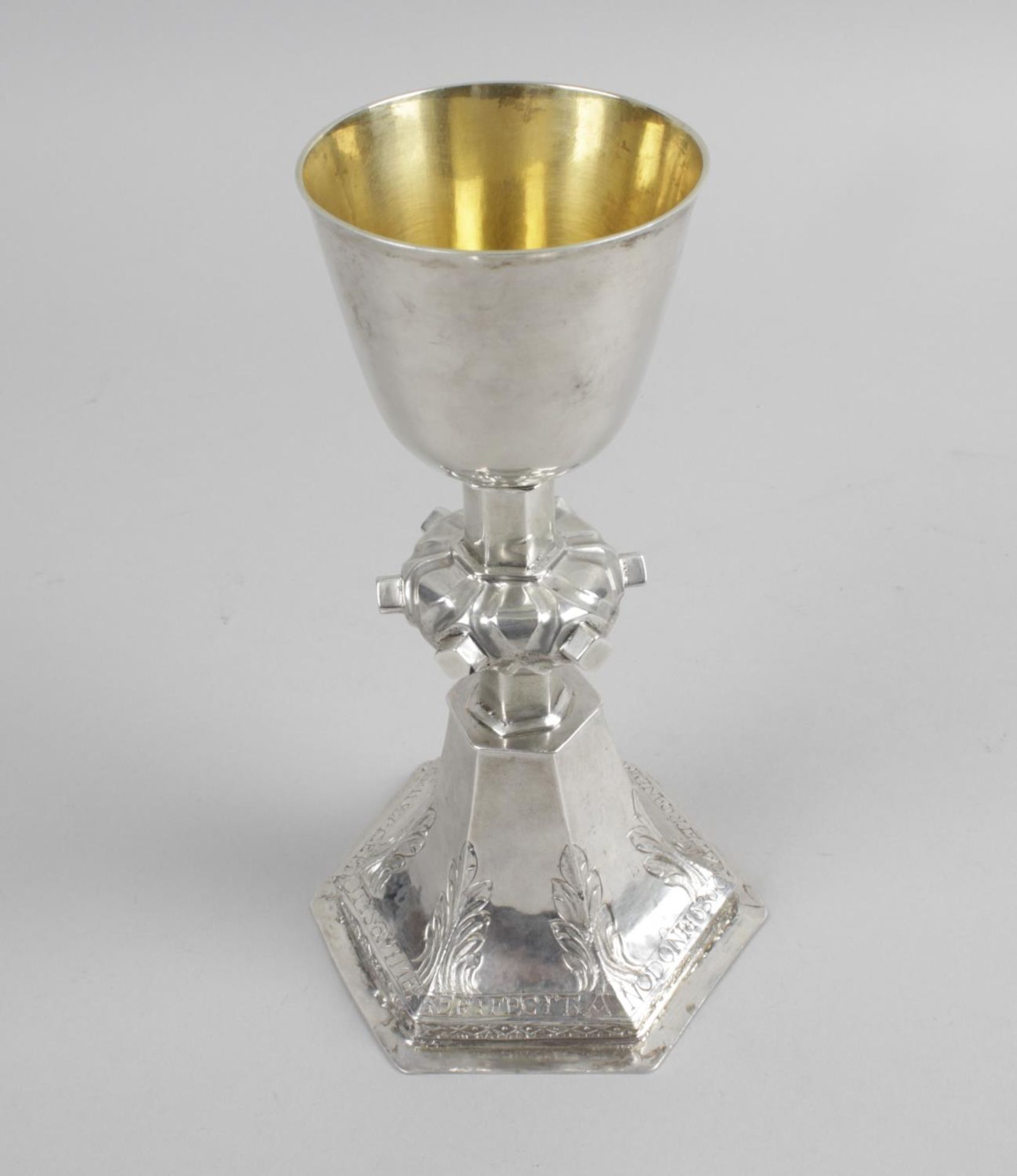 An early silver church chalice, - Image 2 of 2