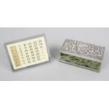 An silver mounted desk calendar,