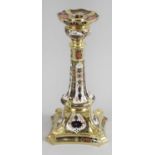A Royal Crown Derby Old Imari 1128 pattern candlestick, 10.75 (27.25cm) high.