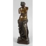 A late 19th century bronzed study of the Venus de Milo,