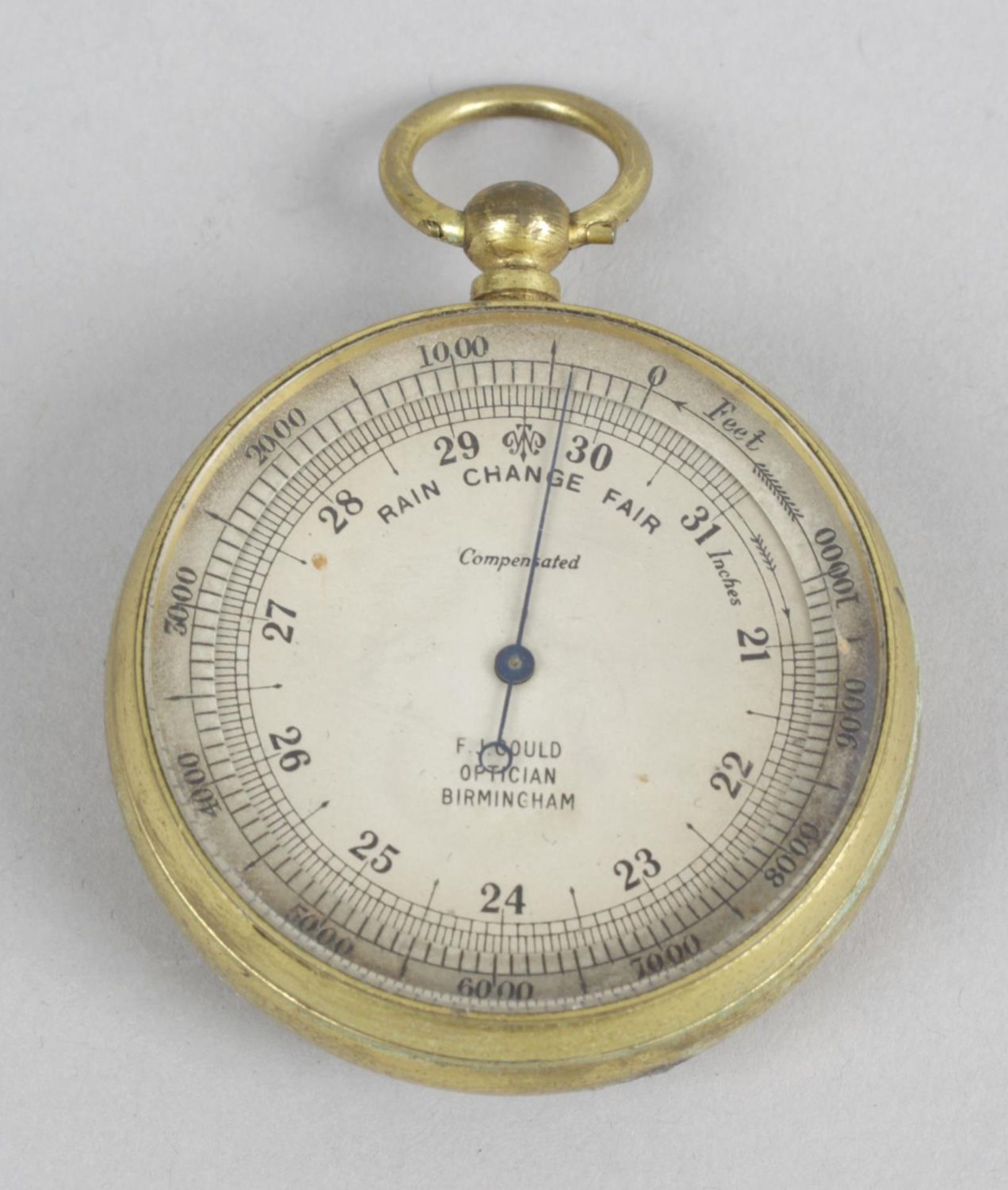 An early 20th century F J Gould compensated pocket barometer,