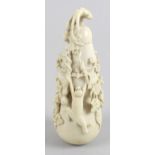 A 19th century carved ivory snuff bottle,