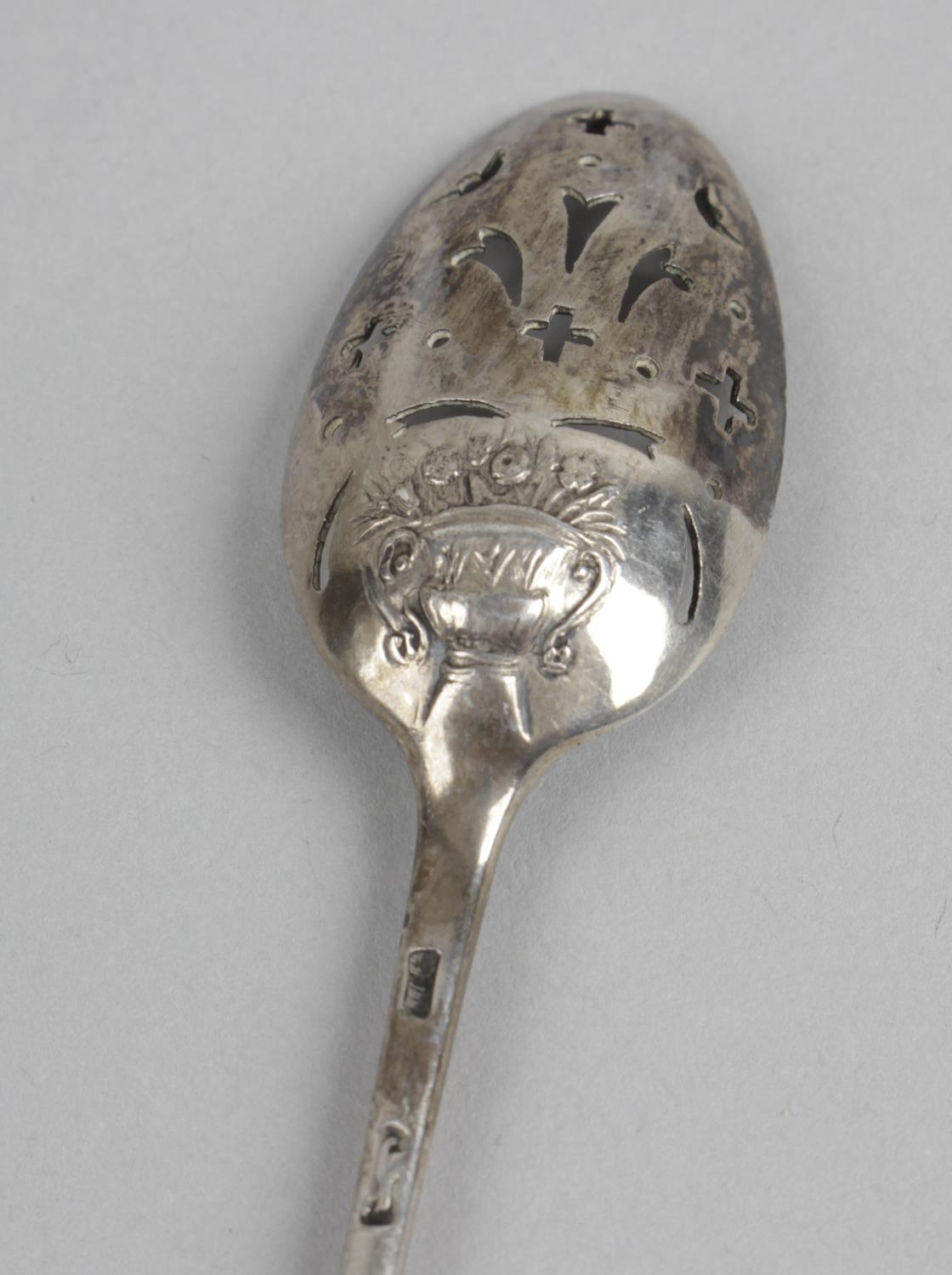 A Georgian silver mote spoon, - Image 3 of 6