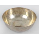 A George II Scottish silver bowl, of plain circular form and raised on a collet foot.