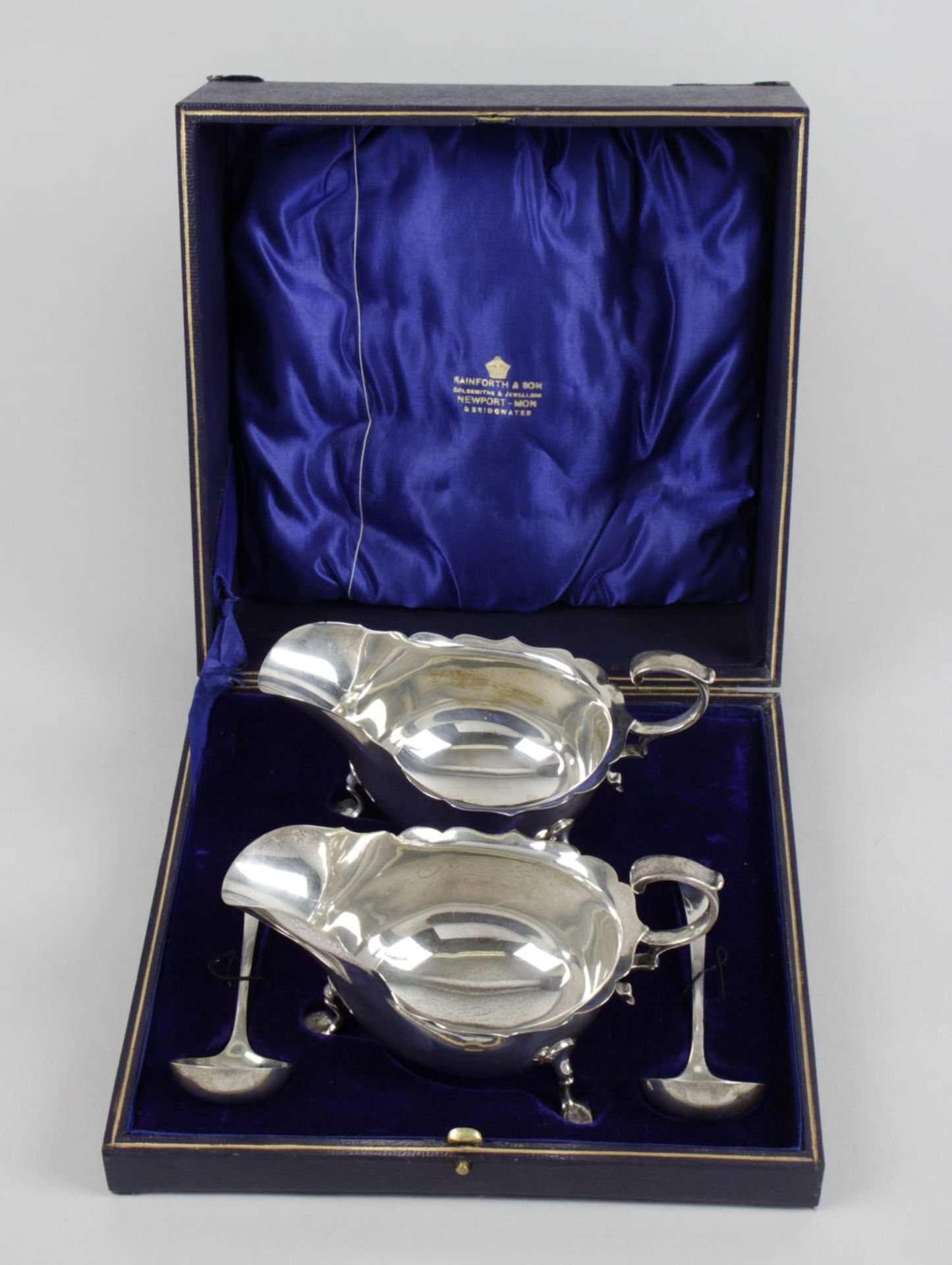 A pair of Edwardian silver sauce boats,