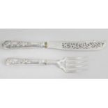 A pair of Victorian silver fish servers,