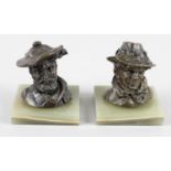 A pair of Victorian cast bronze head and shoulder busts,