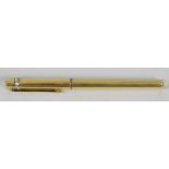 A cased gold plated Must de Cartier fountain pen,