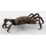 An oriental cast bronze figure modelled as a crab,
