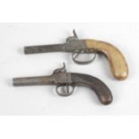 An antique percussion cap pistol,