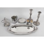 A selection of assorted silver plated items,