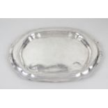 A large Victorian silver platter or dish,