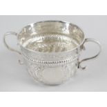 A George I Britannia silver child's porringer or caudle cup,