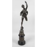 A large 19th century bronze study of Fortuna,