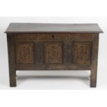 A 19th century oak blanket box,