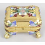 A late 19th century gilt metal casket,