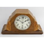 Two stained wooden cased wall clocks,