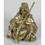 A 19th century Bergman gilt bronze figure modelled as an Arab tribesman,