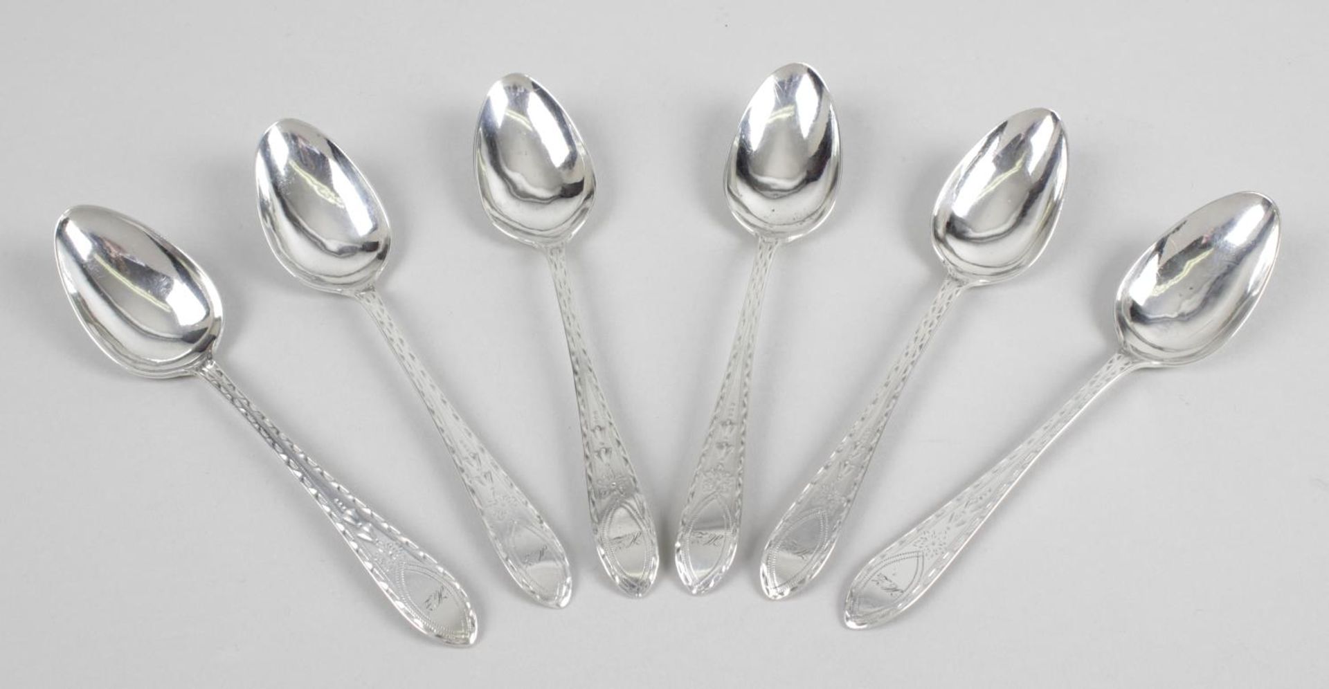 A set of six teaspoons,