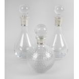 Two modern glass decanters,