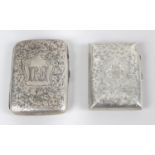 Two Edwardian silver cigarette cases,