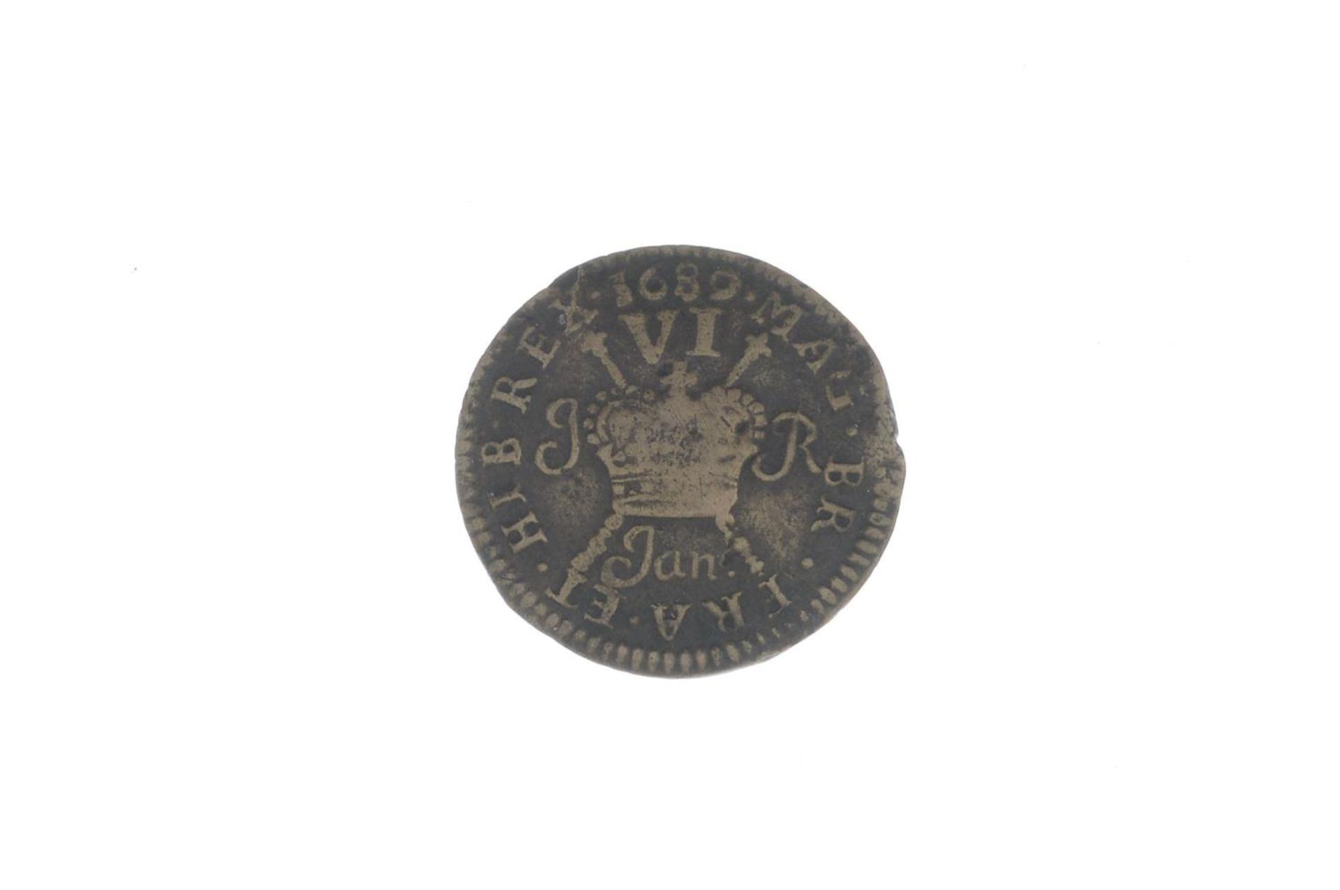 Ireland, James II, Gunmoney Sixpence, January 1689 (S 6583J). - Bild 2 aus 2