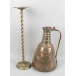 A mixed selection of assorted brass and copper items,
