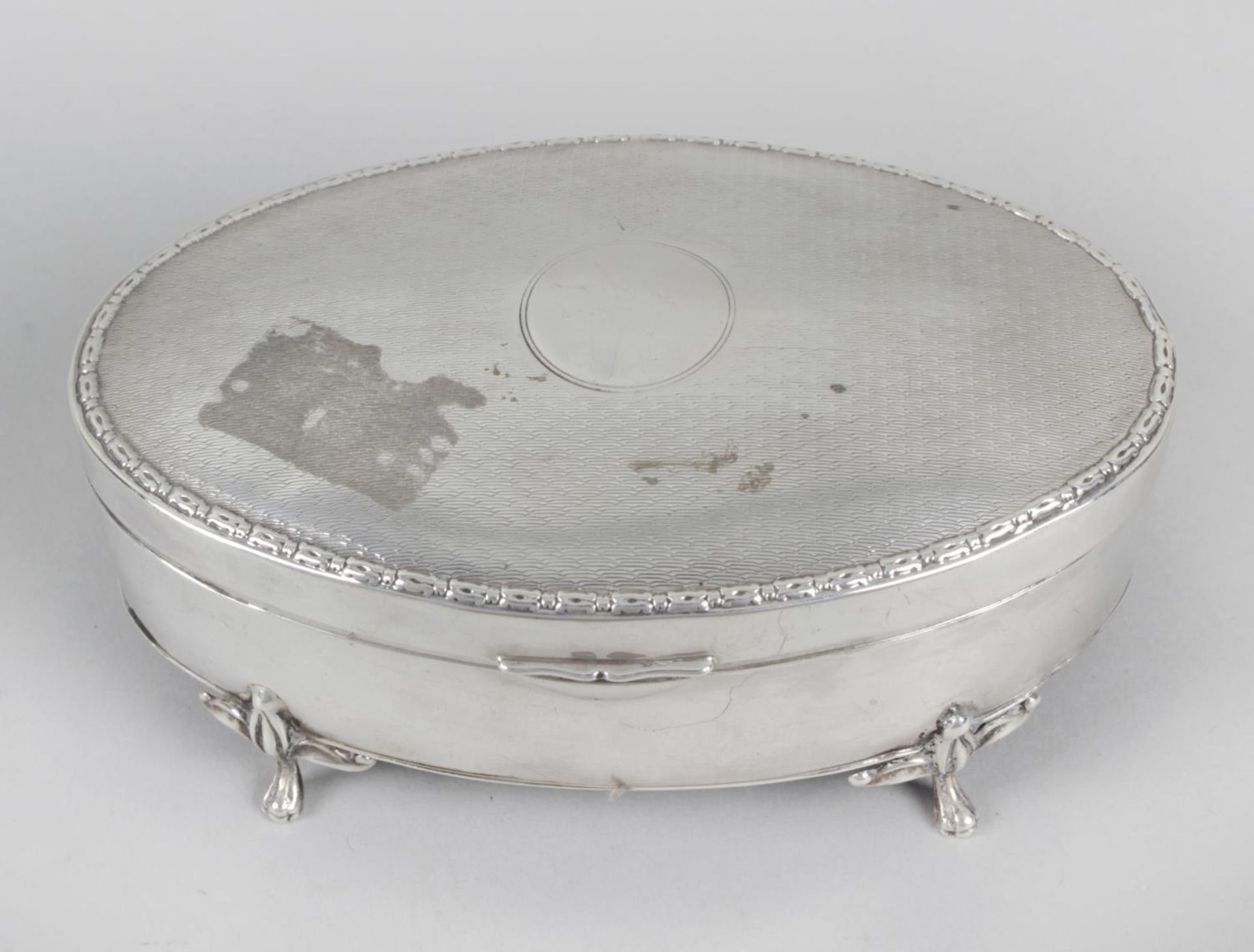 An early George V silver mounted jewellery box,