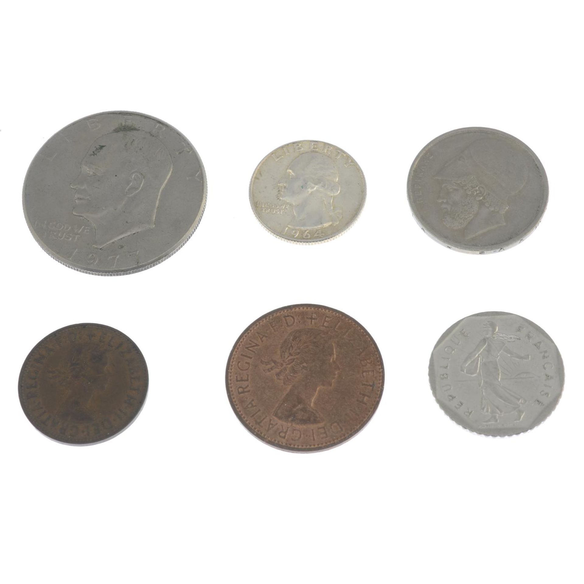 British and world coins, a quantity of 20th century base, some banknotes, etc.