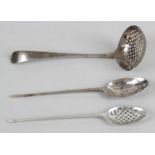 A Georgian silver mote spoon,