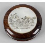 A 19th century turned wooden snuff box,