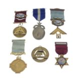 Masonic, a selection of silver jewels or medals (9),