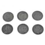 Victoria, a small quantity of silver coinage, mostly Threepences, total wt.