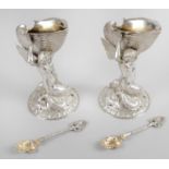A pair of Victorian silver figural table salts,