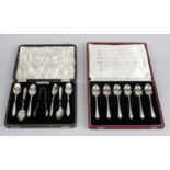 A mid-20th century cased set of six 'Silver Hallmarks' teaspoons,