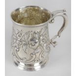 A George II silver christening mug,