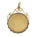 George III, Guinea 1794 (S 3729), gilded in a glazed 9ct gold pendant mount, total wt.