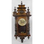 A late 19th century small wall hanging Vienna style wall clock,