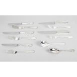 A group of assorted Mappin & Webb silver plated flatware,