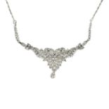 A diamond necklace.Estimated total diamond weight 1.85cts, H-I colour, P1 clarity.Length 43cms.