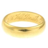 An early 20th century band ring.Stamped 22.Ring size M1/2.