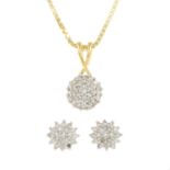 18ct gold diamond pendant,