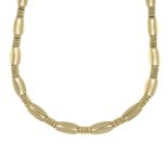 A 9ct gold fancy-link chain.Hallmarks for 9ct gold.