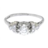 A diamond dress ring.Estimated total diamond weight 0.35ct,