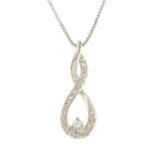 A 9ct gold diamond pendant,