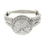 A diamond dress ring.Estimated total diamond weight 1.10cts,