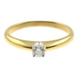 An 18ct gold diamond single-stone ring.Diamond weight 0.15ct,