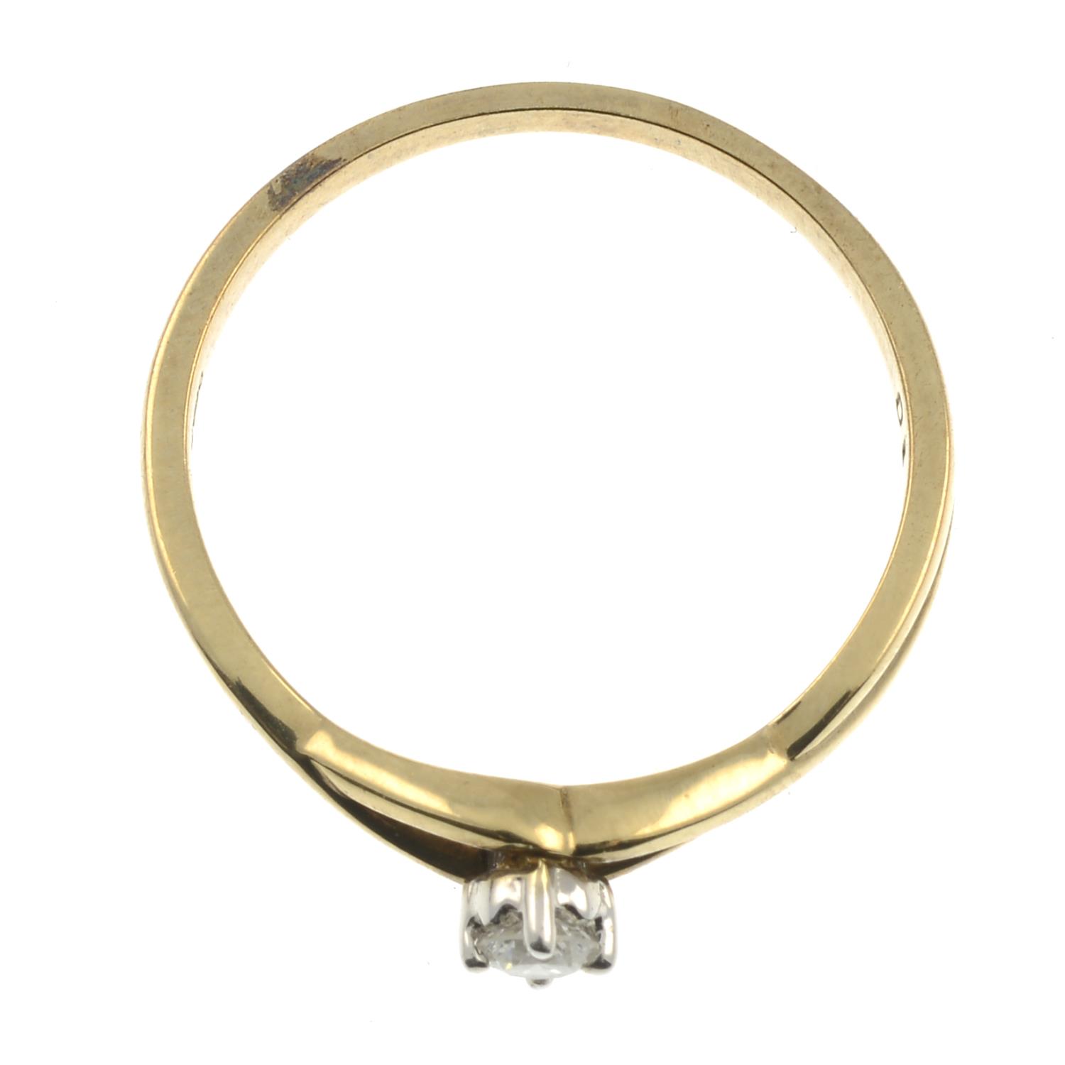 A 9ct gold diamond single-stone ring.Diamond weight 0.10ct, - Image 2 of 2