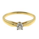 An 18ct gold diamond single-stone ring.Estimated diamond weight 0.15ct,